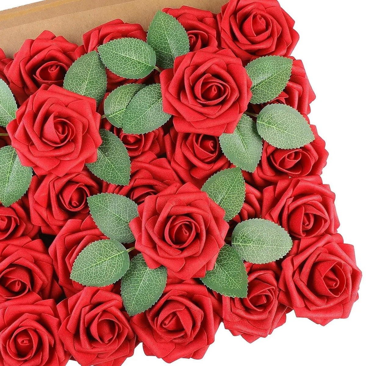 Roses artificielles rouge sang